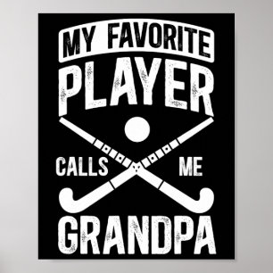 Field Hockey Grandpa Proud Field Hockey Player Gra Poster