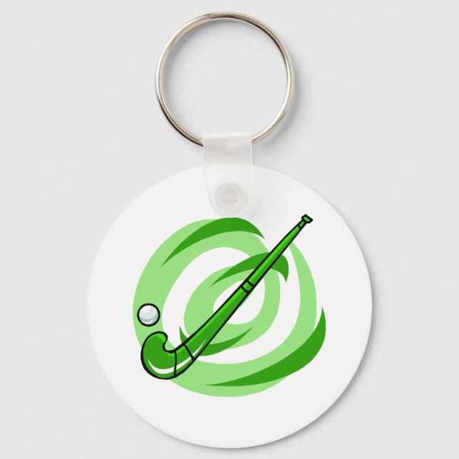 Field Hockey green logo Key Ring (Front)