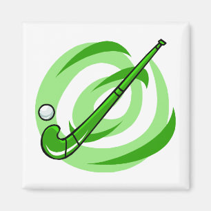 Field Hockey green logo Magnet