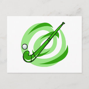 Field Hockey green logo Postcard