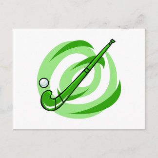 Field Hockey green logo Postcard
