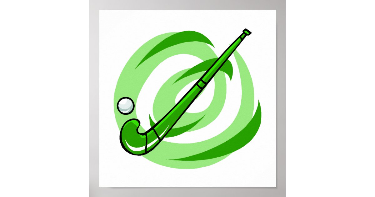 Field Hockey green logo Poster