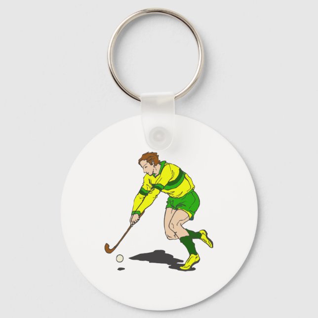 Field Hockey Guy Key Ring (Front)