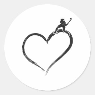 Field Hockey Heart _1 Classic Round Sticker