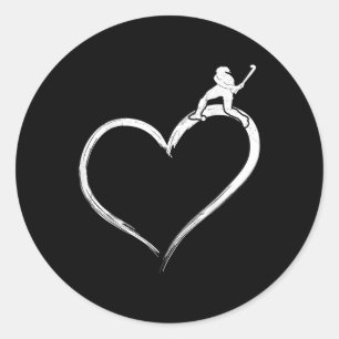 Field Hockey Heart Classic Round Sticker