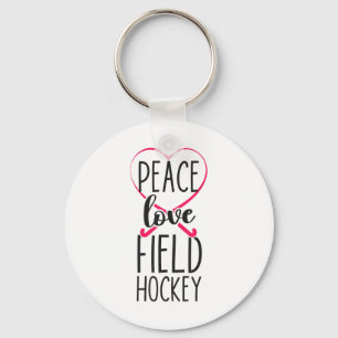 Field Hockey Heart Peace Love Field Hockey Key Ring