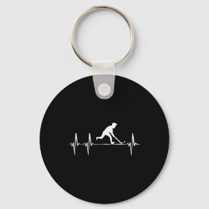 Field Hockey Heartbeat Ekg Hockey Player Hockey Te Key Ring