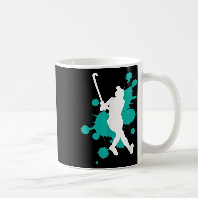 Field Hockey Hockey Player Colour Splash Design _2 Coffee Mug (Right)