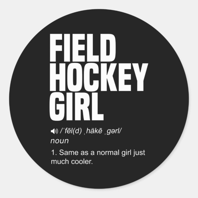 Field Hockey Hockey Stick Turf Sports Hockey Playe Classic Round Sticker (Front)