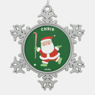 Field Hockey Holiday Gift Snowflake Pewter Christmas Ornament