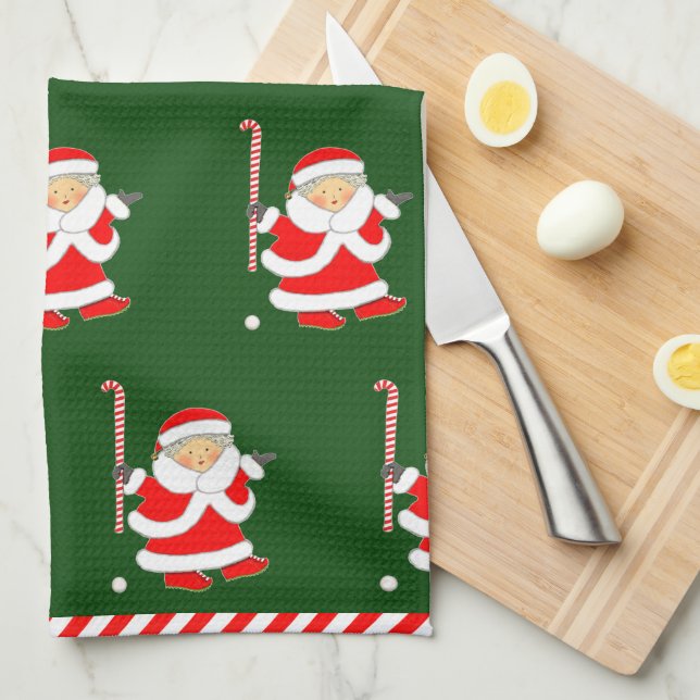 Field Hockey Holiday Gift Tea Towel (Quarter Fold)