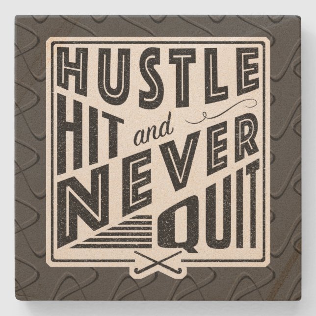 Field Hockey Hustle, Hit & Never Quit Coaster (Front)