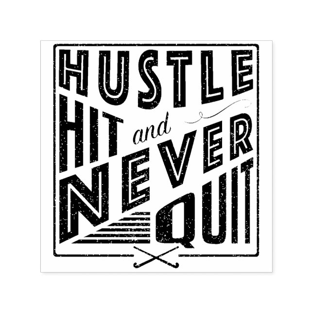 Field Hockey Hustle Hit Never Quit Custom Stamp (Design)