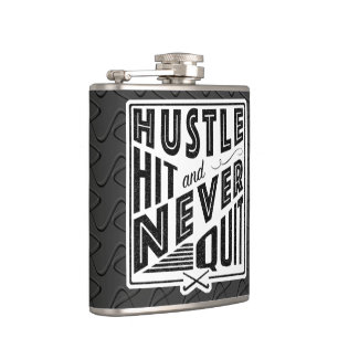Field Hockey Hustle, Hit & Never Quit Hip Flask