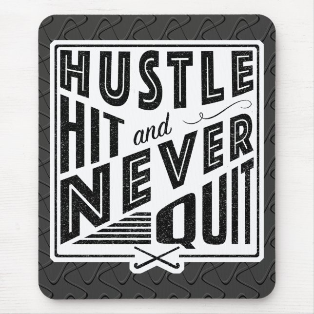 Field Hockey Hustle Hit & Never Quit Mousemat (Front)