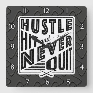 Field Hockey Hustle, Hit & Never Quit Wall Clock