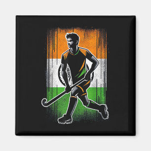 Field Hockey India Men Indian Flag Fieldhockey Tea Magnet