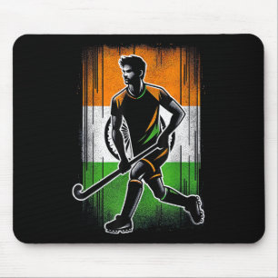 Field Hockey India Men Indian Flag Fieldhockey Tea Mouse Pad