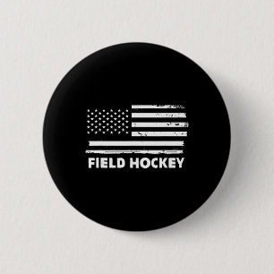 Field Hockey Life Usa Flag Patriotic Sports Design 6 Cm Round Badge