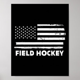 Field Hockey Life Usa Flag Patriotic Sports Design Poster