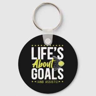 Field Hockey Life's About Goals (and Ists) _2 Key Ring