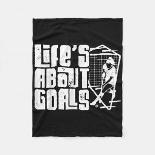 Field Hockey Life's About Goals (and Ists) Fleece Blanket