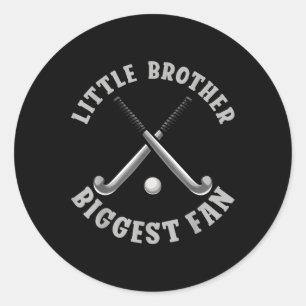 Field Hockey Little Brother Biggest Fan Classic Round Sticker