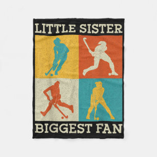 Field Hockey Little Sister Biggest Fan  Fleece Blanket