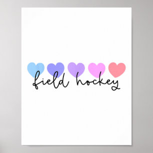 Field Hockey Lover Heart Women Or Girls Poster