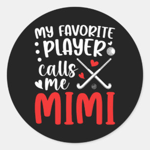 Field Hockey Mimi Grandma Proud Field Hockey Playe Classic Round Sticker