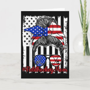 Field Hockey Mom American Flag Mothers Day 4th Of Card