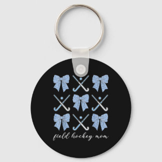Field Hockey Mom Coquette Bow Cute Hockey Lovers M Key Ring
