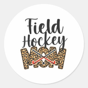 Field Hockey Mom Leopard Cheetah Field Hockey Mom  Classic Round Sticker