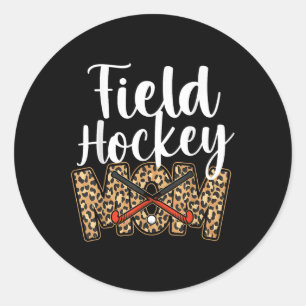 Field Hockey Mom Leopard Cheetah Field Hockey Mom  Classic Round Sticker