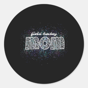Field Hockey Mom Leopard Print Proud Field Hockey Classic Round Sticker