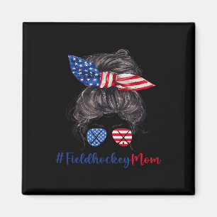 Field Hockey Mum American Flag Mothers Day Gift 4t Magnet
