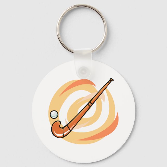 Field Hockey orange logo Key Ring (Front)
