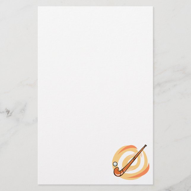 Field Hockey orange logo Stationery (Front)