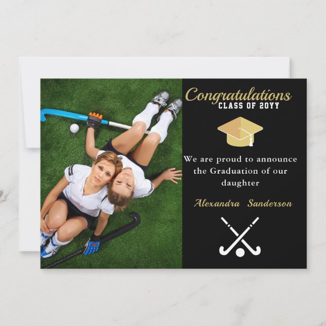 Field Hockey Photo graduation class of 2022   Announcement (Front)