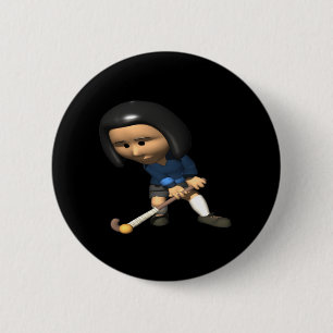 Field Hockey Player 3 6 Cm Round Badge