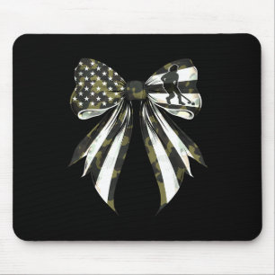 Field Hockey Player 4th Of July American Flag Camo Mouse Pad
