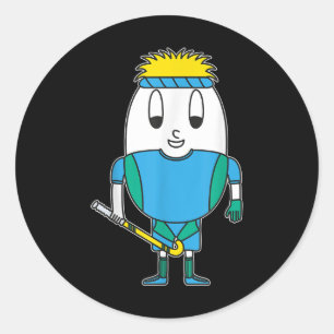 Field-hockey-player Egg Classic Round Sticker