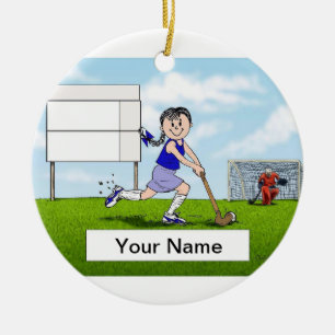 Field Hockey Player - Female Ceramic Ornament