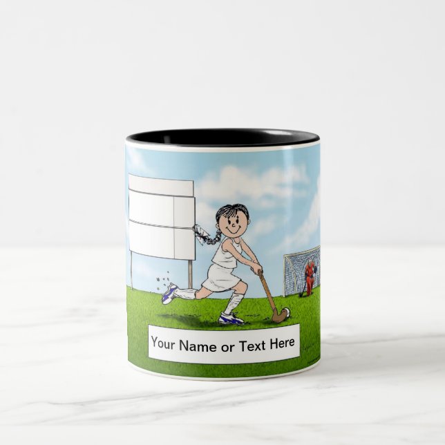 Field Hockey Player - Female   Two-Tone Coffee Mug (Center)