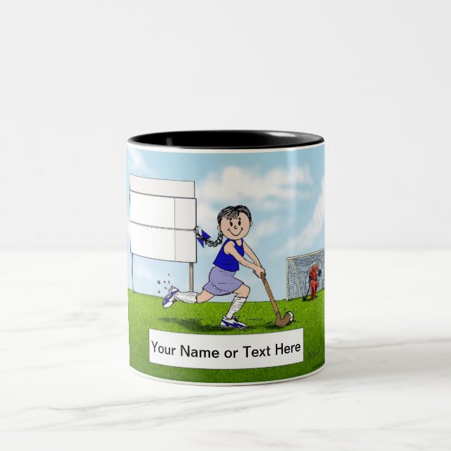 Field Hockey Player - Female   Two-Tone Coffee Mug (Center)