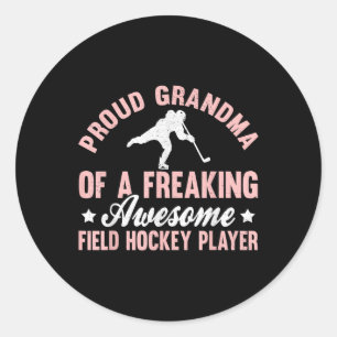 Field Hockey Player Goalie Grandma  Classic Round Sticker
