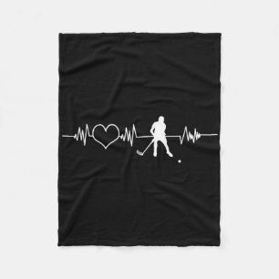 Field Hockey Player Heartbeat Goalkeeper Sweeper T Fleece Blanket