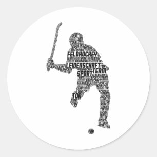 Field Hockey Player Hockey Children Boys  Classic Round Sticker