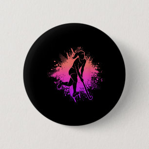 Field Hockey Player Hockey Girls Ladies Hockey Pla 6 Cm Round Badge