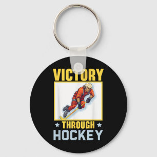 Field Hockey Player Hockey Stick Sport Lover Puck Key Ring